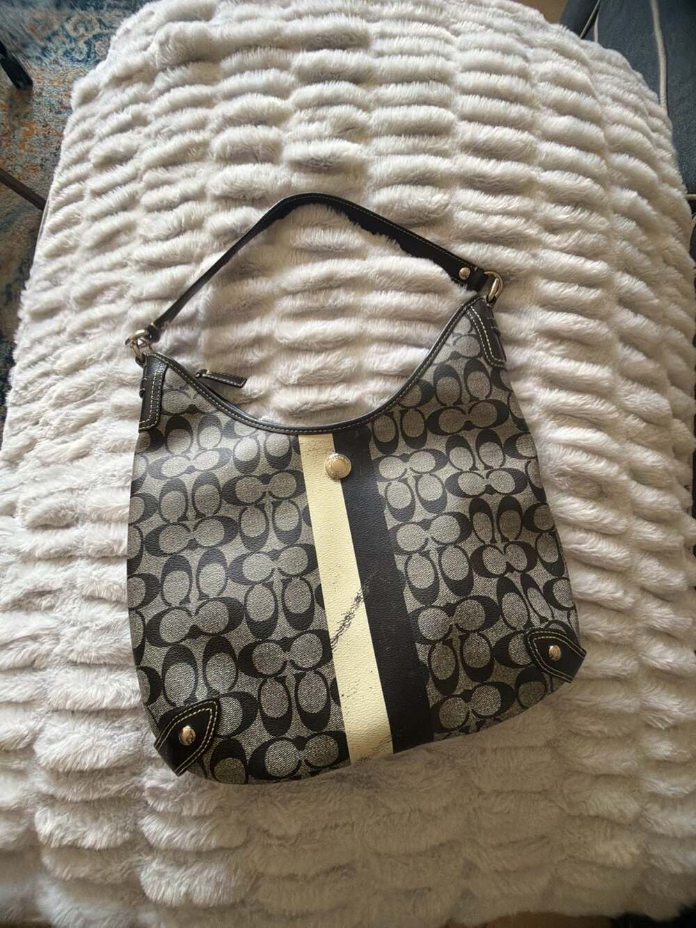 Coach Heritage Stripe Chelsea Hobo Shoulder Bag